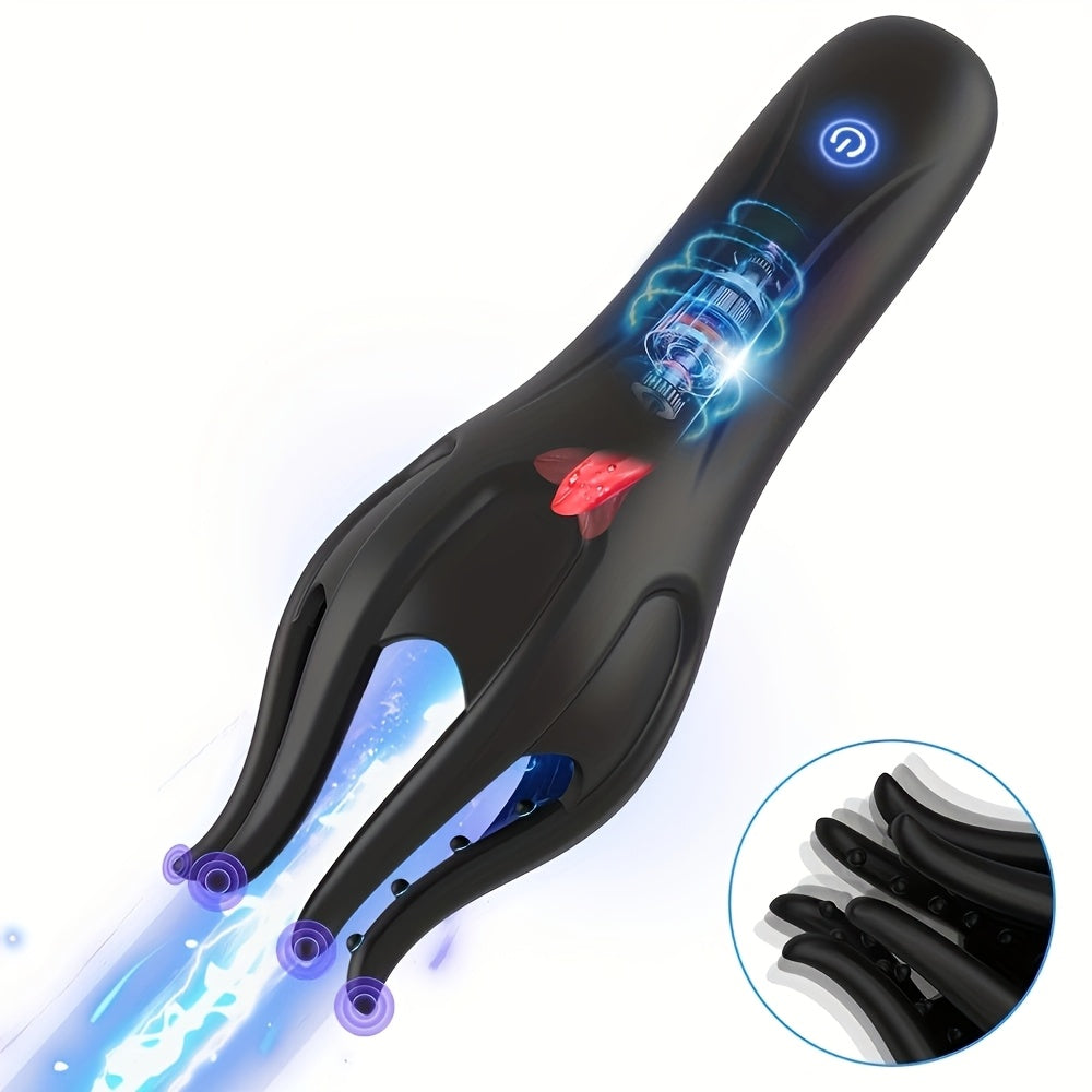 3 in 1 Men's Glans Stimulation Massager Penis Trainer Male Masturbator with Vibrating Tongue Licking Function Adult Toy for Men,  Male Pleasure Device, Realistic Feel, Discreet Toy