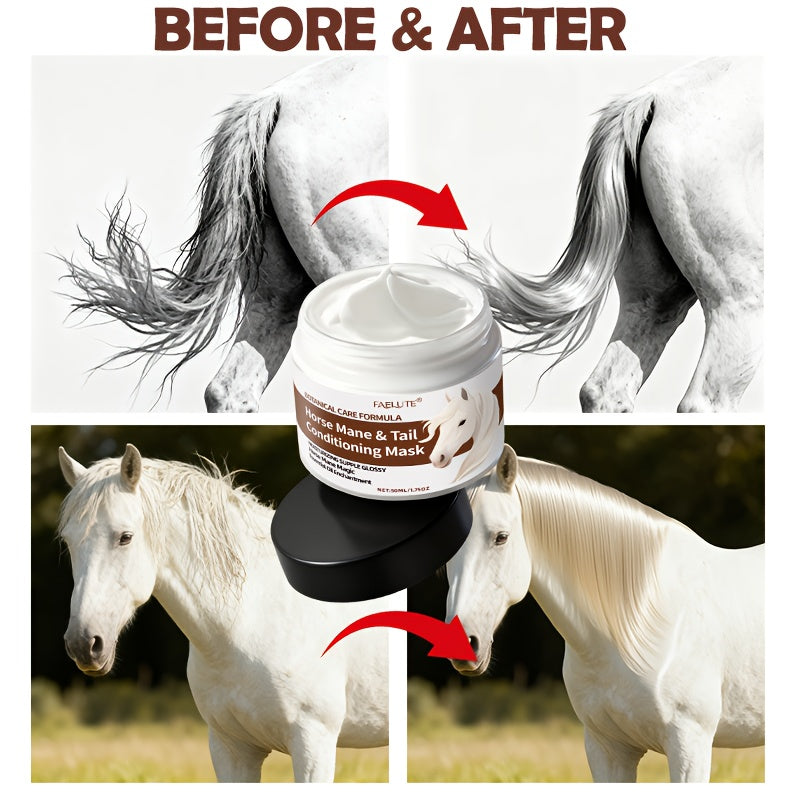 NEW Mane & Tail Conditioning Balm - Professional Horse Grooming Cream with Natural Oils & Vitamin E, Non-Greasy Formula for Instant Mane Softening, Shine & Long-Lasting Care - Show Horse Care for Equestrian Competitions & dai