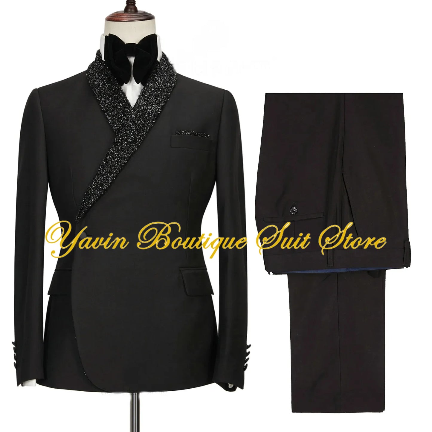 NEW Arrivals 2PCS Set S-5XL Black Collar 4 Colors Men Formal Business Dinner Suits Regular Fit Latest Design Wedding Best Man Suit For Men Blazer Sets Groom Tuxedos Men Luxury Fashion Clothing Supplies