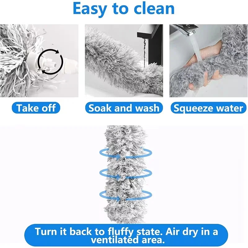 Electrostatic Dusters, Retractable Dust Removal Brush, Reusable Washable Furniture Dust Duster for Fan, Desk, Ceilings Cobweb Roof A/C Home Office Cleaning Supplies