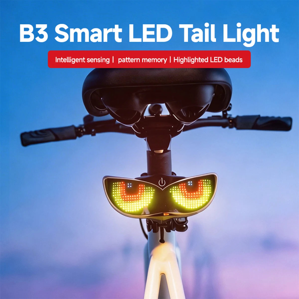 Motorcycle Bicycle Helmet LED Demon Eye Night Riding Daytime Running Safety Warning Light Running Lights
