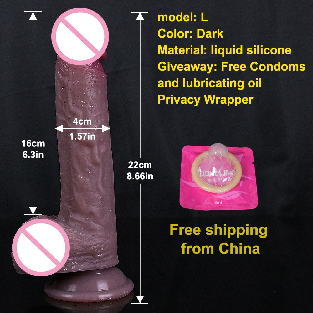 Realistic Dildo Sex Toys for Womans Soft Double Layer Silicone Adult Woman Penis Butt Plug Dick Vagina Anal Massage Masturbation