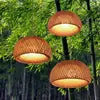 Vietnamese Handcrafted 100% Bamboo Pendant Lamp with Traditional Woven Shade, Ideal for Home Balcony or Cafe Decoration with Rustic Design Style