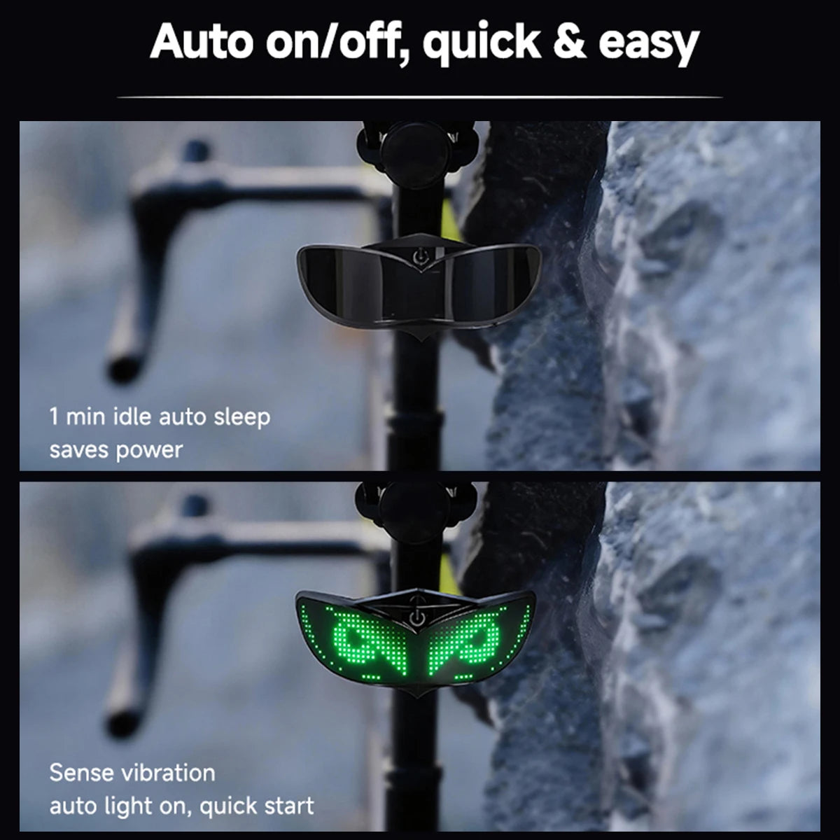 Motorcycle Bicycle Helmet LED Demon Eye Night Riding Daytime Running Safety Warning Light Running Lights