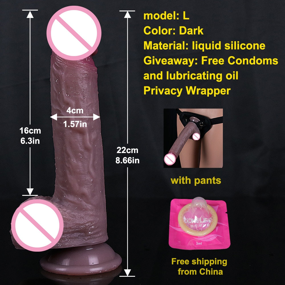 Realistic Dildo Sex Toys for Womans Soft Double Layer Silicone Adult Woman Penis Butt Plug Dick Vagina Anal Massage Masturbation