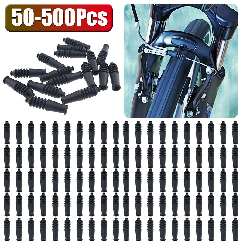 50-500Pcs Bicycle V Brake Inner Cable Rubber Boot Noodle Tube End Cap Replacement Dustproof waterproof Mountain Bike Accessories