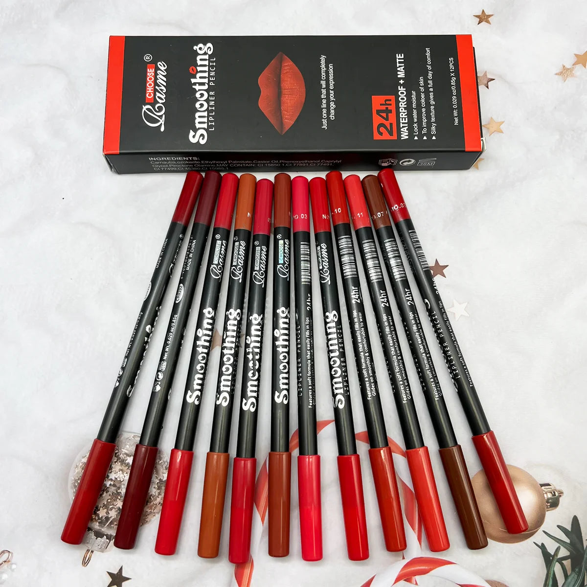 NEW Arrivals 12 PCS Set Long-Lasting Lipstick  Korean Set with Professional Lip Liner Pencil and Matte Lip Gloss for Women Cosmetic Accessories