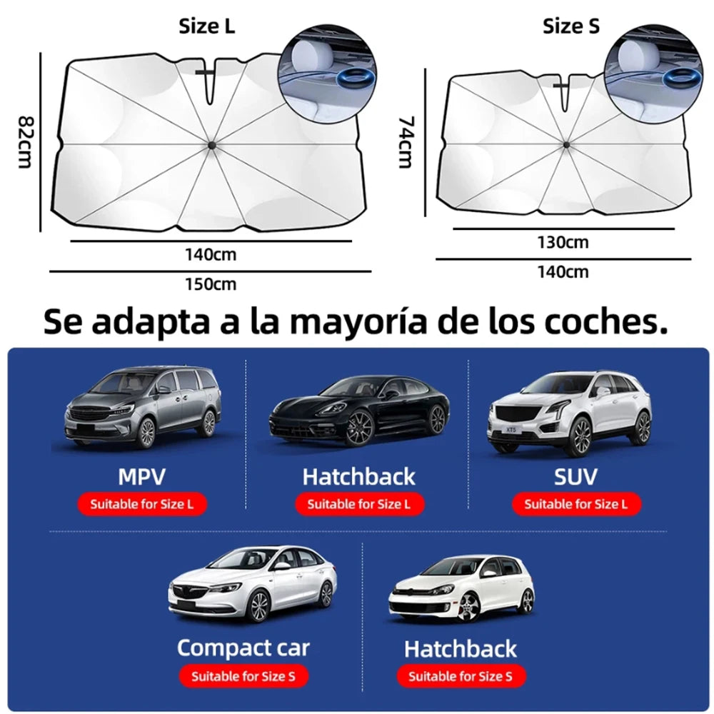 NEW!!!! Upgraded Car Windshield Sun Shade Umbrella Foldable Car Sunshade Front Window Cover for UV Ray Block & Sun Heat Protection