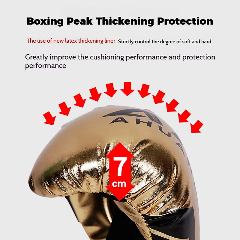 Universal Thick Boxing Gloves 6 8 10 12 14oz for MMA Adult Men Women Sanda Muay Thai Leather Sandbags Training Glove