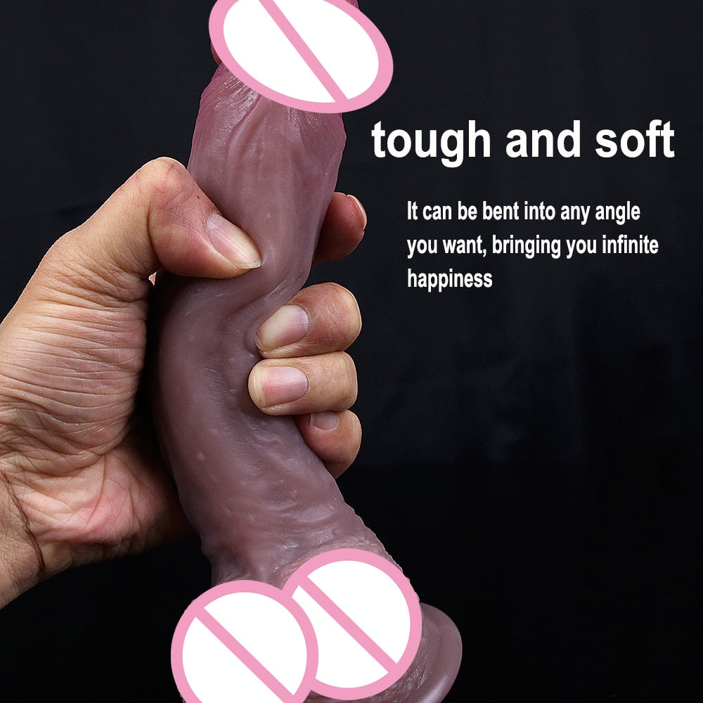 Realistic Dildo Sex Toys for Womans Soft Double Layer Silicone Adult Woman Penis Butt Plug Dick Vagina Anal Massage Masturbation