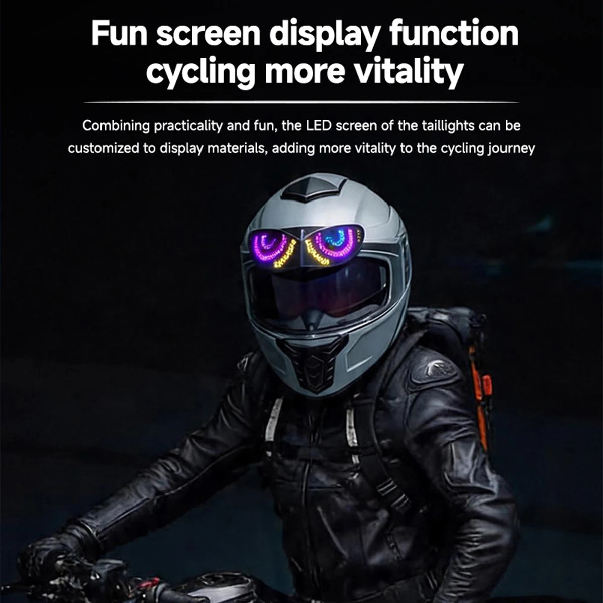 Motorcycle Bicycle Helmet LED Demon Eye Night Riding Daytime Running Safety Warning Light Running Lights