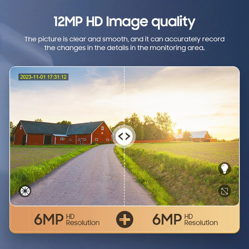 NEW 50X ZOOM 12MP 4G Sim Solar Camera Outdoor 360° Wireless WI-FI Battery Security Cameras Solar Panel PIR Night Vision Recording Home Office Factory Security Systems