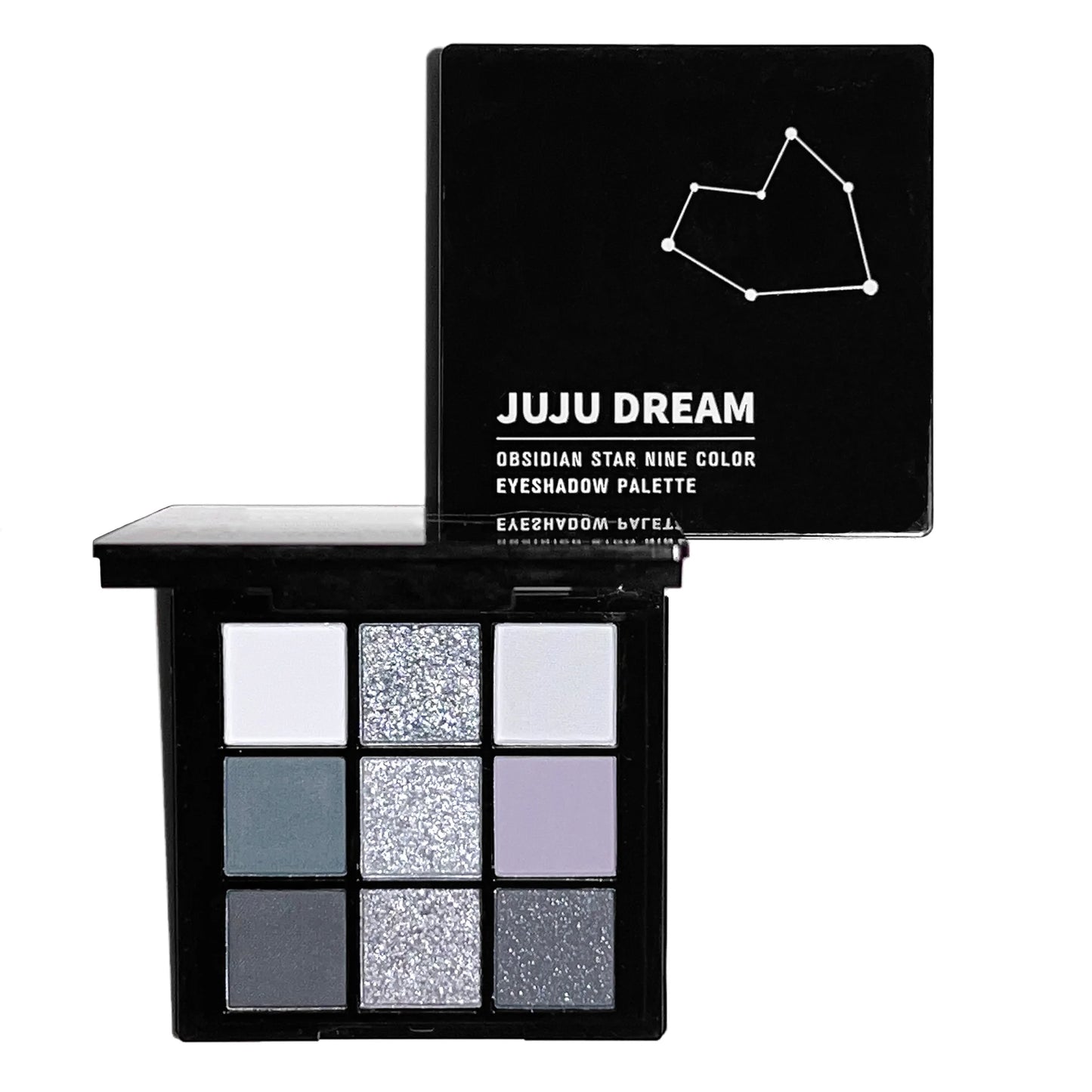 9-Shades Eyeshadow Palette: Black Swan, Smoky, Dark Black, Grey Silver Glitter, Matte Finish, Long-Lasting, and Easy to Color Women Cosmetic Supplies