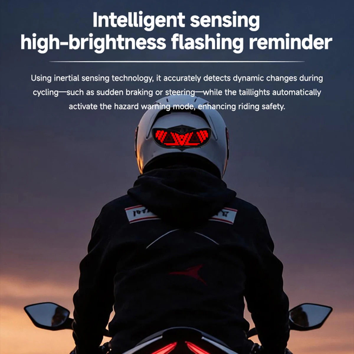 Motorcycle Bicycle Helmet LED Demon Eye Night Riding Daytime Running Safety Warning Light Running Lights
