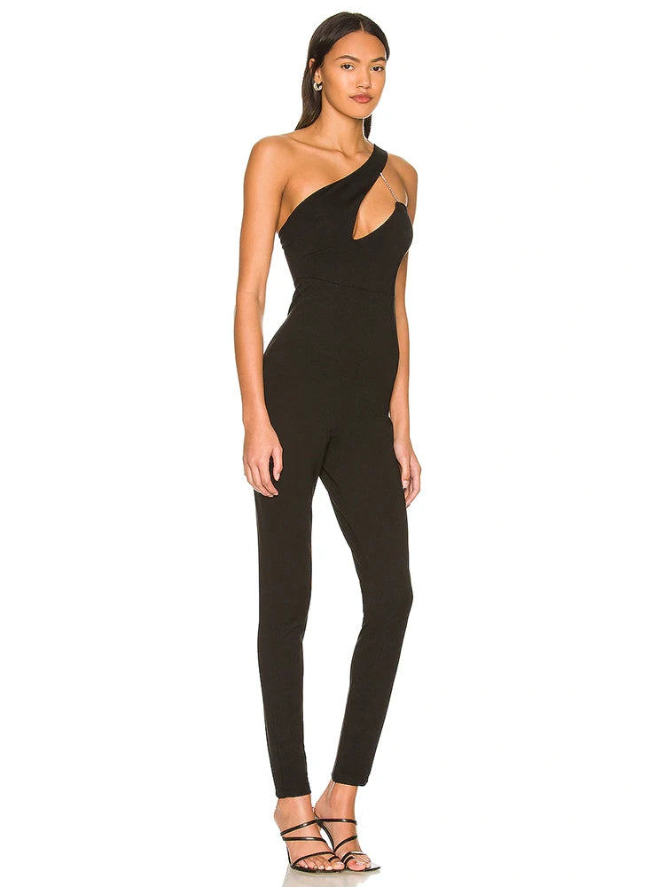 Women's Diamonds Bandage Jumpsuit Sexy Elegant Cut Out Sleeveless Long Jumpsuits Summer Pencil Pants Evening Party Outfit