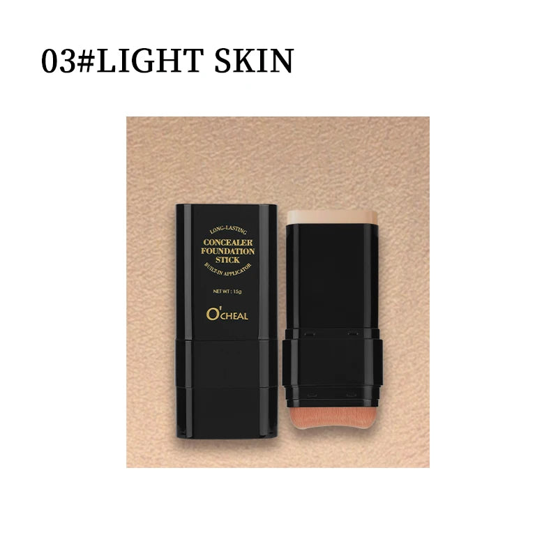 Two In One Concealer Foundation Stick Facial Matte Waterproof Bronzer Contouring Face Coverage Moisturizing Makeup Cream