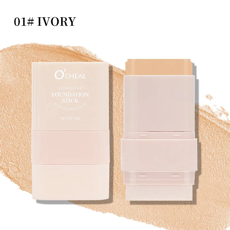 Two In One Concealer Foundation Stick Facial Matte Waterproof Bronzer Contouring Face Coverage Moisturizing Makeup Cream
