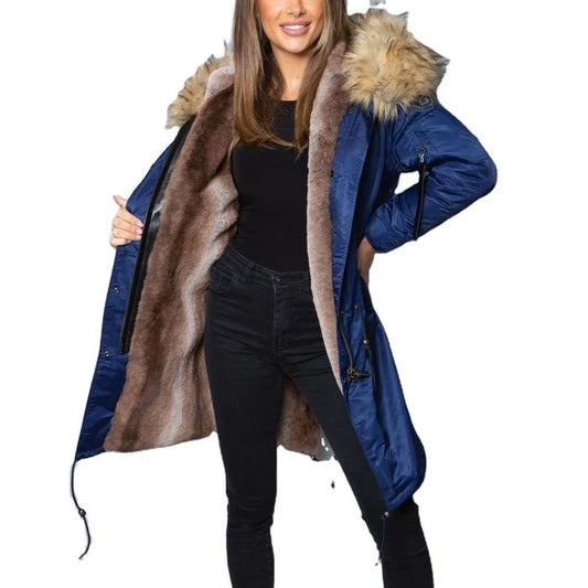 S-3XL Plus Size 8 Colors Breathable Winter Windbreaker Woolen Sheepskin  Fur Vintage Parka Coat for Women with Hood Long Zipper Button Embroidered Long Jacket Outerwear Women Winter Apparel Supplies