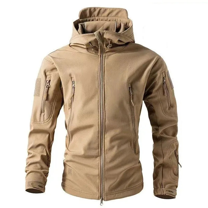 5 Colors S-6XL Plus Size Men's Winter Softshell Waterproof Cargo Jackets Male Hoodie Coat  Fishing Hiking Camping Climbing Skiing Hunting Outdoor Activewear Clothing Supplies
