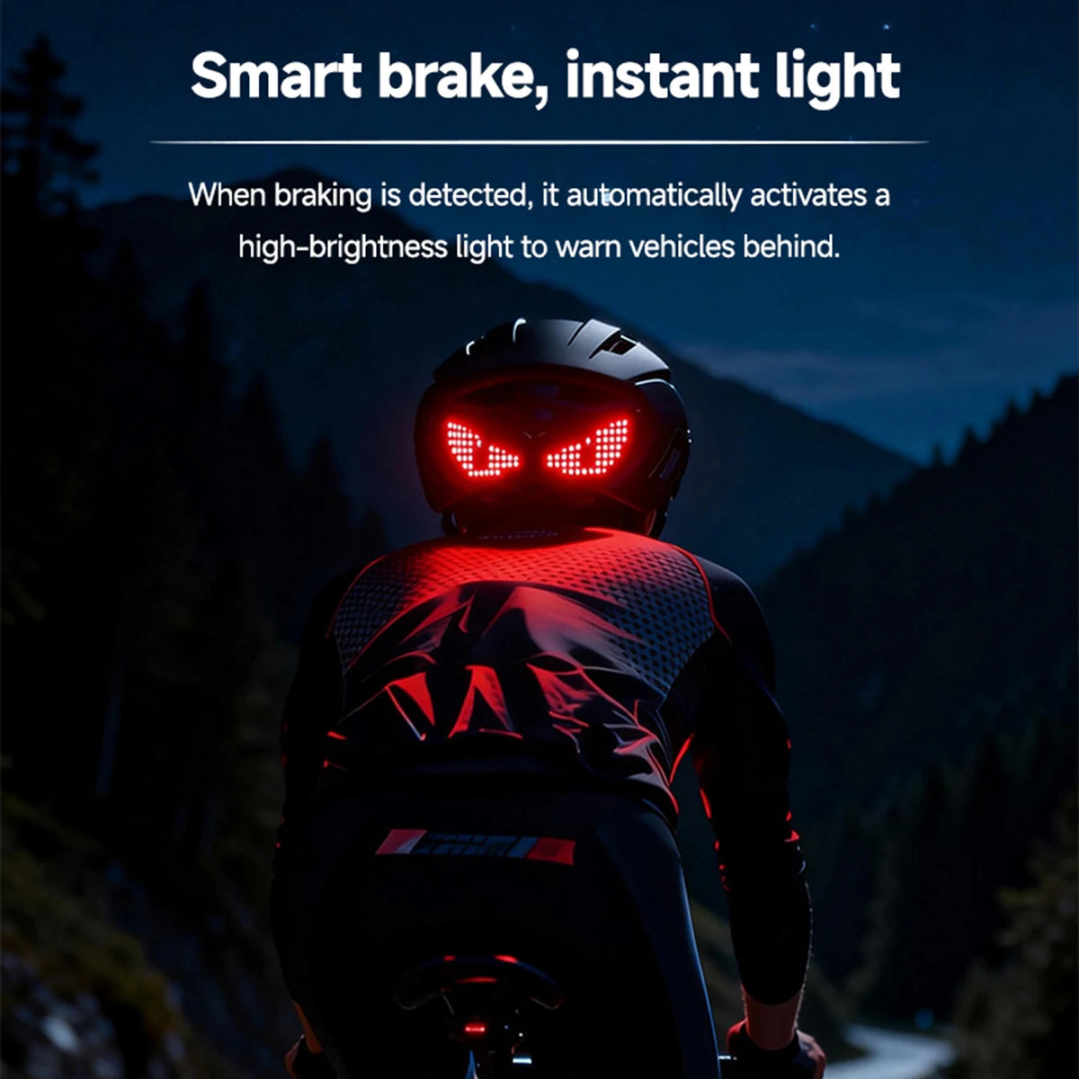Motorcycle Bicycle Helmet LED Demon Eye Night Riding Daytime Running Safety Warning Light Running Lights