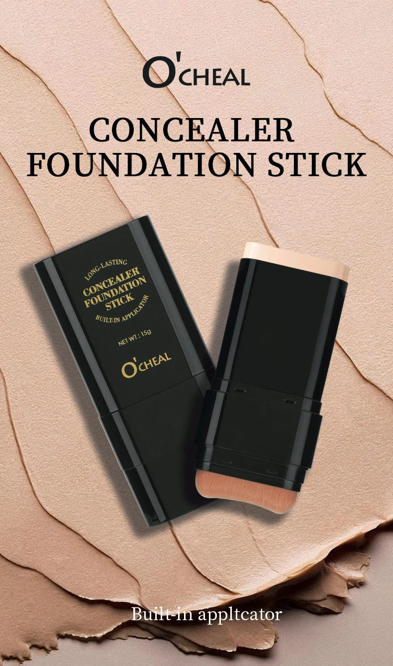 Two In One Concealer Foundation Stick Facial Matte Waterproof Bronzer Contouring Face Coverage Moisturizing Makeup Cream