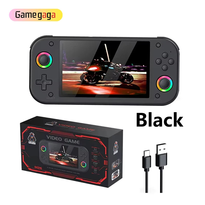 L  M26 Handheld Touch Screen Game Console 5.1inch  64GB 20000+Games 64GB Portable Pocket Retro Handheld Video Game Player LINUX System