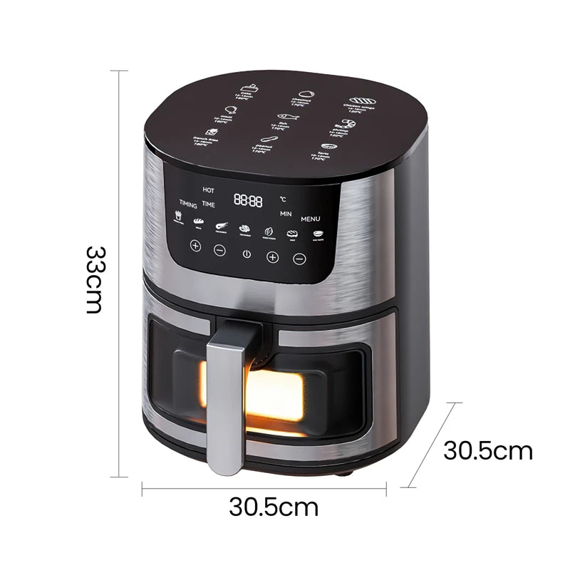 1400W 7L Electric Air Fryer Large Capacity Convection Oven Deep Fryer Without Oil Kitchen 360° Baking LED Touch Screen Air Fryer
