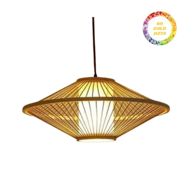 Vietnamese Handcrafted 100% Bamboo Pendant Lamp with Traditional Woven Shade, Ideal for Home Balcony or Cafe Decoration with Rustic Design Style