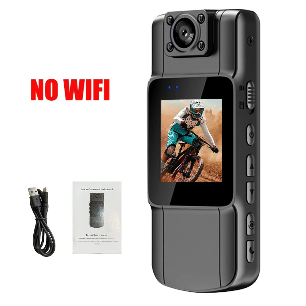 NEW Arrivals 4K 1080P HD WIFI  Mini Camera Handheld Back Clip Police Cam  Law Enforcement IR Night Vision Smart Portable Camera Car Recorder  Accessories Devices Electronics Products