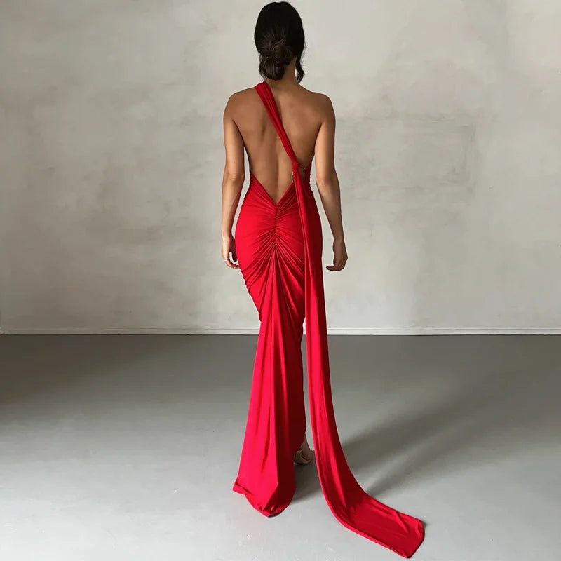 8 Colors Luxurious Women's Backless Solid Color Sleeveless Bodycon Lady Elegant Sexy Maxi Long Evening Party Night Clubwear Prom Ladies Sexy Apparel Supplies