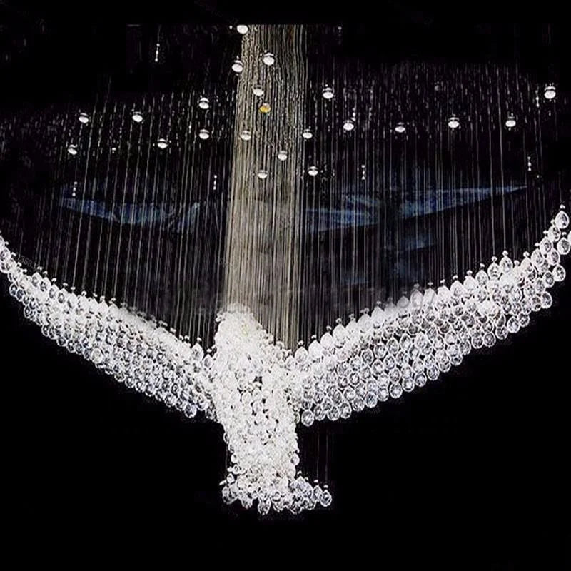 HOT SALE Home Villa Living Room Staircase Luxury Eagle Tassel K9 Crystal Chandelier  for Hotel Villa Simple Banquet Hall Pendant Lamps Art Decoration Lights Led Lamps Home Lighting Supplies