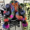 NEW Arrivals 8 Colors 100% Real Sheep Leather Croco Pattern Women's Jacket Natural Fur Trim Luxury Leather Fur Outerwear Coat Winter Warm Coats for Night Clubwear Evening Party Luxury Jackets Women Winter Apparel Supplies.