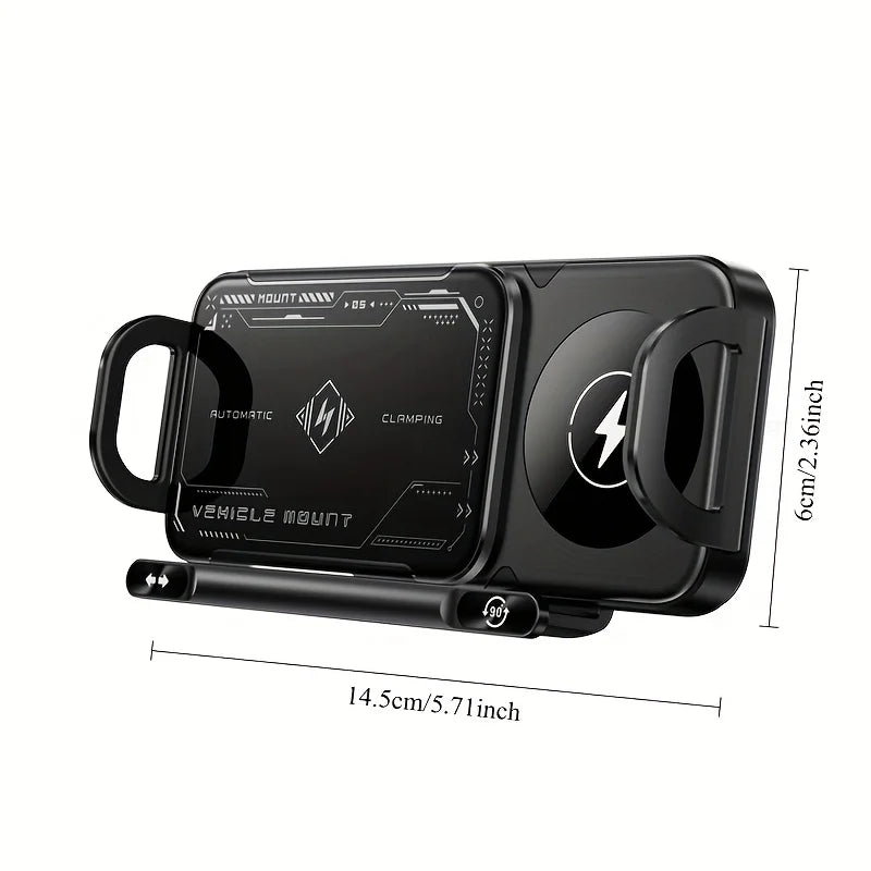 Car Vent Wireless Charger Mount, Fast Charging Phone Holder, Auto Rotating Stand for Phones, Supports Up to 15W Fast Charging