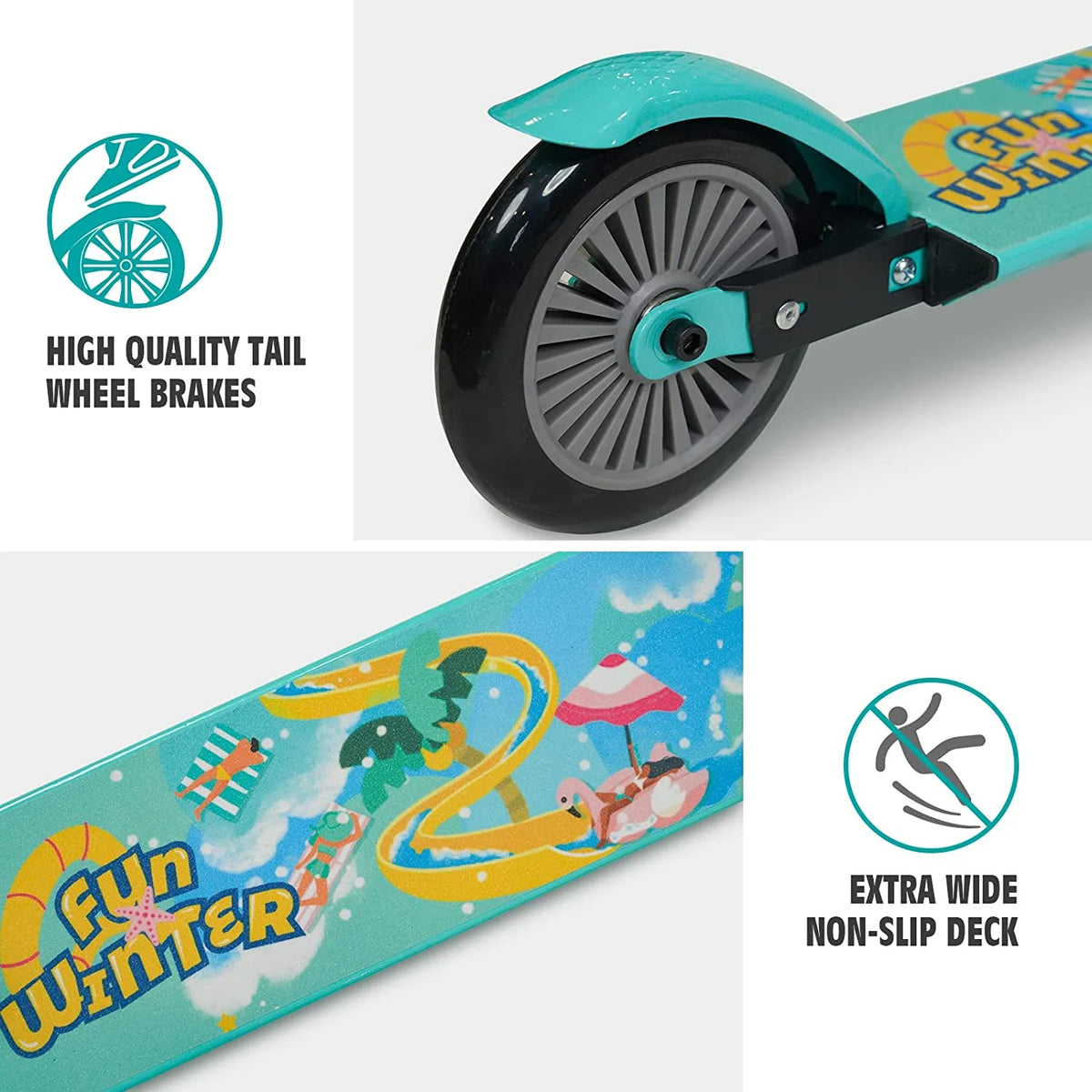 NEW Arrivals Children Outdoor Folding Kick Scooter Kids Graffiti Adult Snow Ski Scooter Winter Sports Supplies