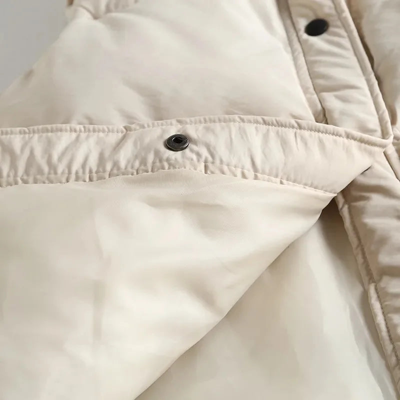 Black/Beige Color Winter Warm Windbreaker Sleeveless Vest Women Fashion Waistcoat Casual Winter Sleeveless Jacket Female Coat Women Winter Apparel Accessories