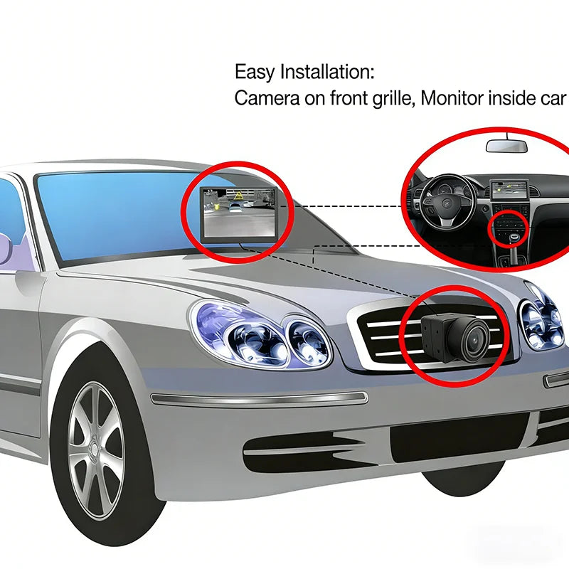 HOT SALE Car Truck Front Thermal Night Vision System 7-Inch Monitor AI Pedestrian Detection Distance 100M Blind Spot Alert IP67 Protection 300M Vehicle Detection