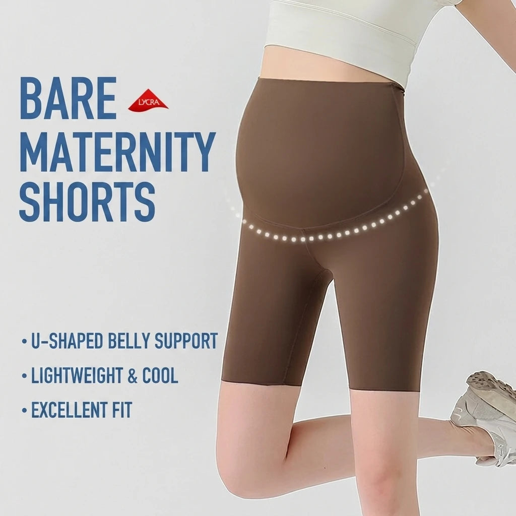 M-2XL Black/ Brown /Gray Color Women's Spring Summer High Waist Maternity Shorts Shark Pattern Sports Yoga Underwear for Pregnant Women