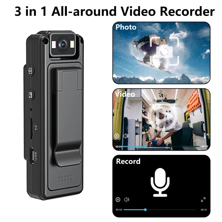 NEW Arrivals L12WIFI 180 Degrees Rotation Night Vision Spy Camera Camcorder Outdoor Cycling Hiking Sports Business Conference Video Recording Camera Security Accessories