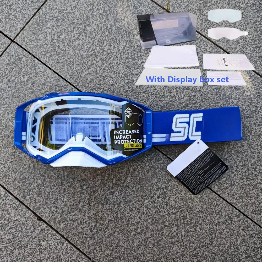NEW American Motocross Motorcycle Top Quality Professional Goggles Halley Riding Eyewear Windproof Sports Glasses with Display Box Set