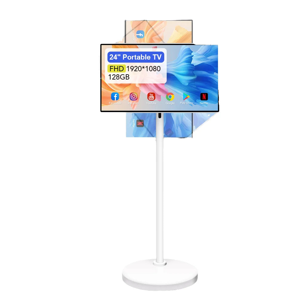 TikTok Most Popular  24 Inch Smart Diode Screen Touch Portable TV Wireless Mobile Monitor Is Suitable for Indoor and Outdoor Use 32-Inch Incell Smart Television Rotate 4+64G Android13 LED Backlight Portable 1920*1080 HDTV Whi