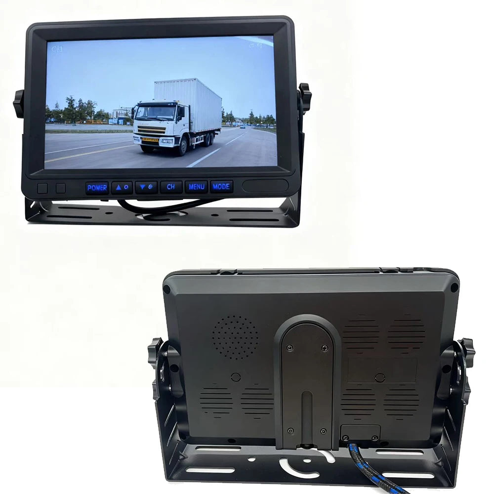 Full HD 1080P AHD 4-Channel Car Truck Vehicles DVR System Pedestrian Detector Reverse Camera 18 IR Night Vision Loop Recording Waterproof Heavy Duty 7.0inch Car Monitoring Security Supplies