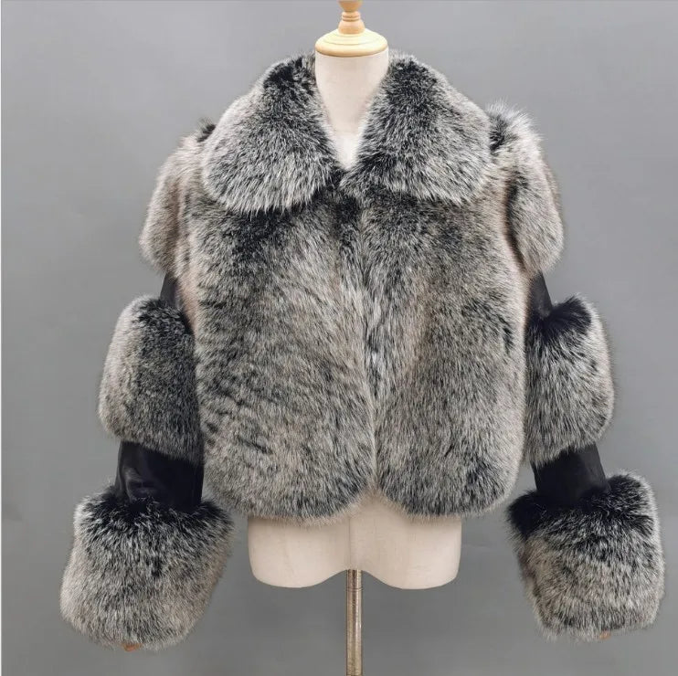 TikTok Most Popular 12 Colors S-4XL Plus Size Women Autumn Winter Warm Faux Fur Bomber Coat Top Quality Fur Jacket Snow Boots Outerwear Short Coats Evening Party Night Clubwear Jackets Women Winter Apparel Supplies