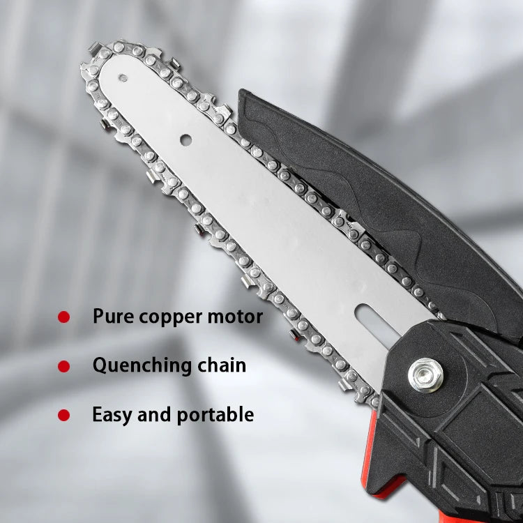 NEW CE 88V Mini Electric Chain Saw Handheld Wood Cutting Garden Pruning Rechargeable Portable Chainsaw Tree Branches Cutter Plants Pruner Home Gardening Supplies
