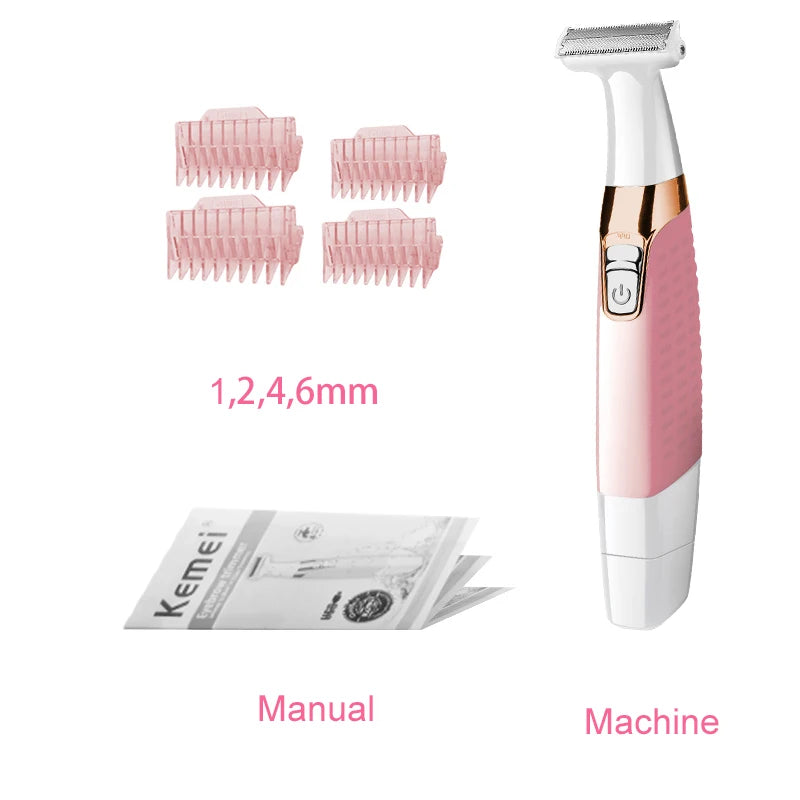 Full Set Original kemei Rechargeable Lady Women Epilator Hair Remover Electric Razor Shaver Women Men Grooming Accessories Hair Care Supplies