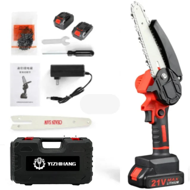 NEW CE 88V Mini Electric Chain Saw Handheld Wood Cutting Garden Pruning Rechargeable Portable Chainsaw Tree Branches Cutter Plants Pruner Home Gardening Supplies
