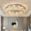 Villa Home Living Room 23.6in Stainless Steel Bae K9 Crystal Luxury Ceiling Lamp European Luxury Creative Bedroom Hotels Low Led Fixtures Ceiling Light