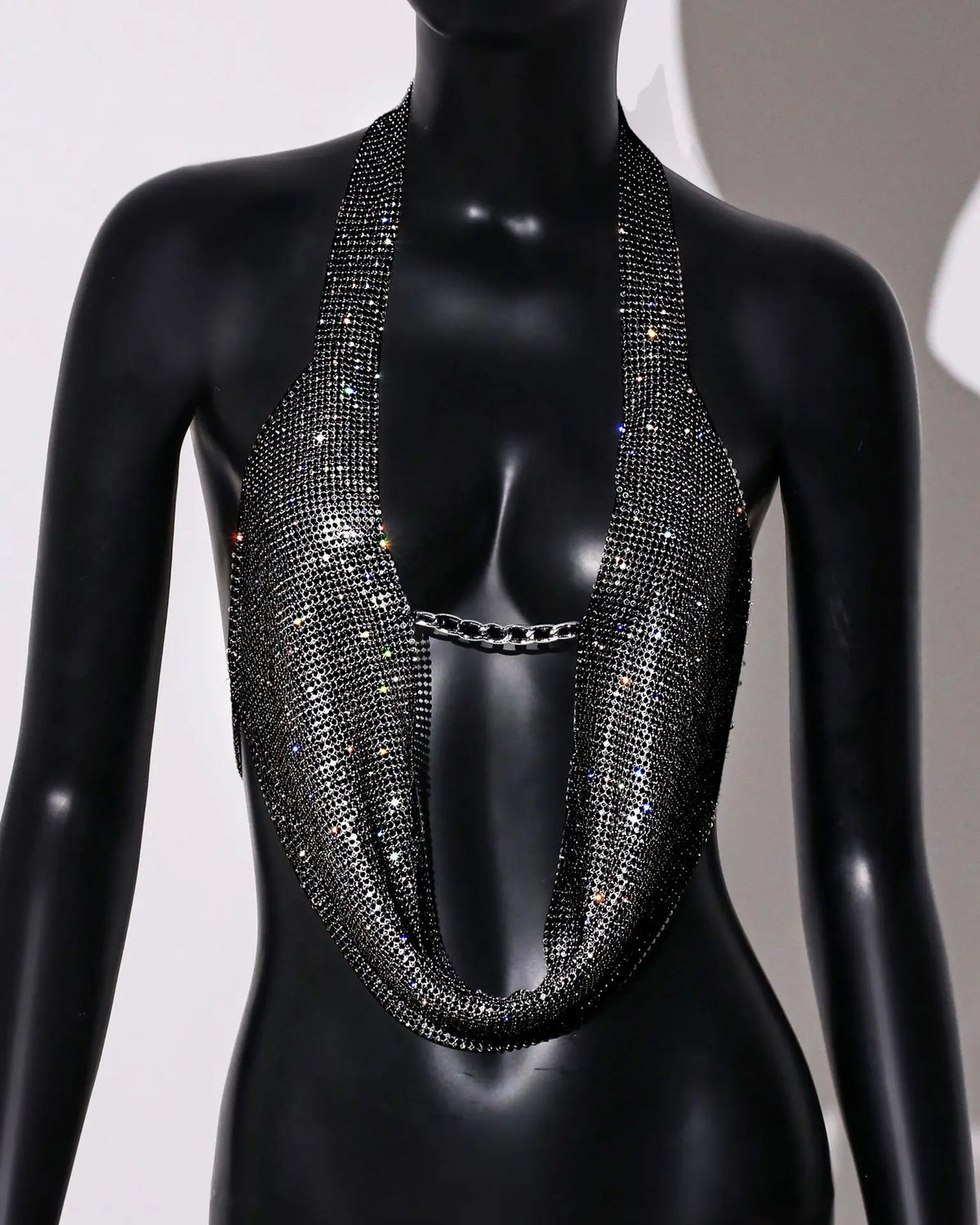 7 Colors Women's Sexy Metal Halter Neck Tank Top Nightclub Hot Girl Sling Women's Clothing Rhinestone Sequins Sling Female Cropped Luxury  Tank Top