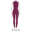 NEW Arrivals Black/Purple/Apricot Color Spring  Summer Women's Sexy Backless Tight Jumpsuit Women Hipster Sexy Turtleneck Backless Skinny One Piece Romper