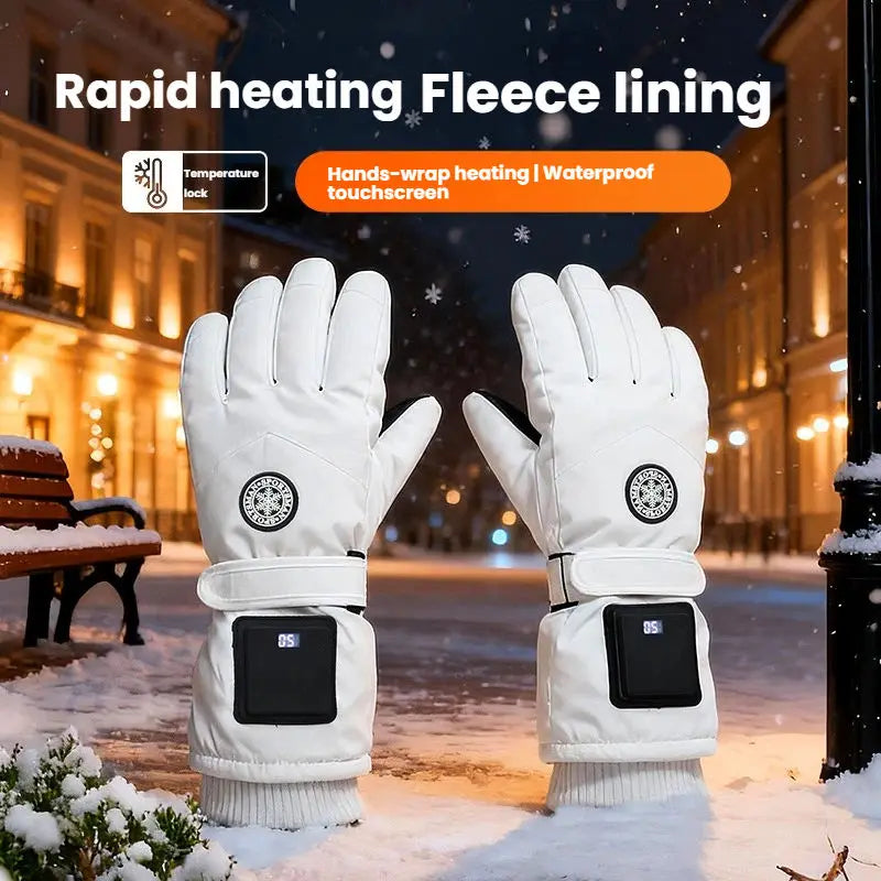 NEW USB Rechargeable Heated Gloves Electric Heating Gloves Motorcycle Snowboard Gloves Hand Warm Touch Screen Sport Ski  Gloves Outdoor Sports Apparel Accessories