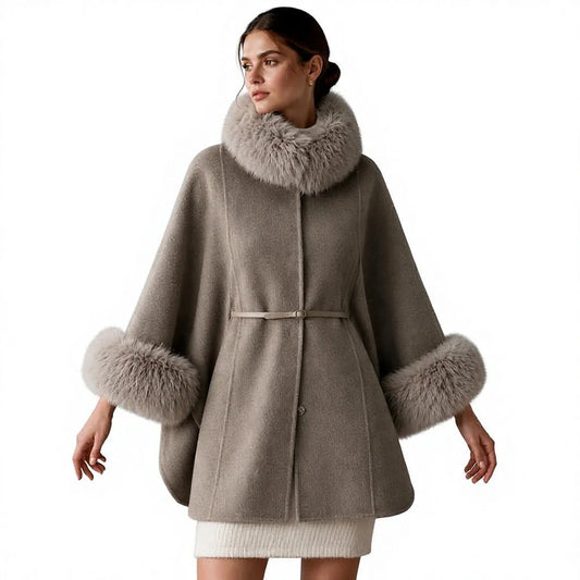 S-4XL Women's Handmade Wool Blend Overcoat Detachable Stand Collar Full Sleeve Covered Button Closure Solid 850g Winter Outerwear Women's Clothing Supplies